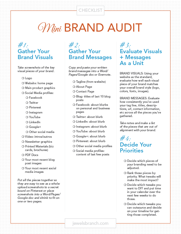 How to Audit Your Brand - Jewels Branch